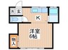 ハウスワカバ 1Kの間取り