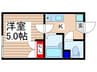 仮)フォルトゥーナⅡ 1Kの間取り