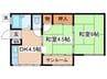 谷合アパート 2DKの間取り