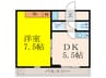 クレイドル江坂 1DKの間取り