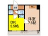 クレイドル江坂 1DKの間取り
