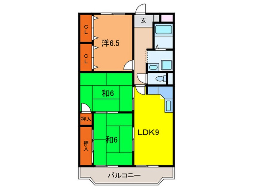 間取図 グリ－ンヒル３