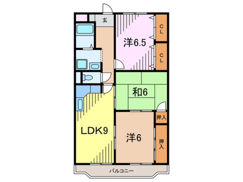 間取図 グリ－ンヒル３
