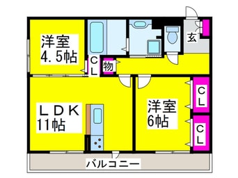 間取図 シャルール三国ヶ丘