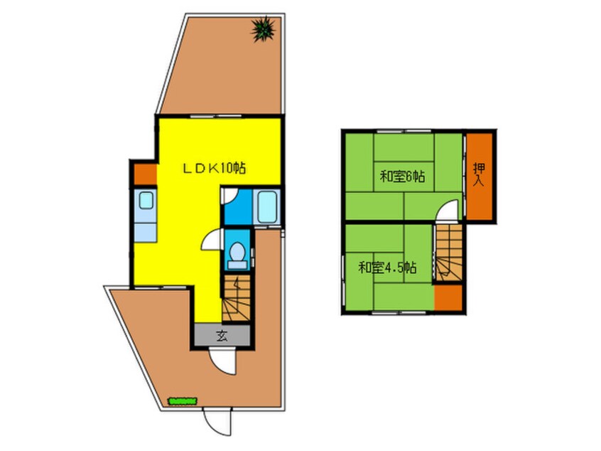 間取図 新田３－７ヒラク貸家