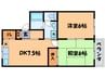 レイクハイム瀬田 2DKの間取り