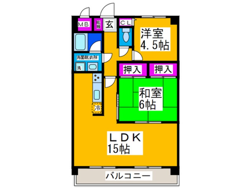 間取図 Ｕ・ＣＯＵＲＴ　１０１