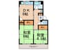 睦マンション 2DKの間取り