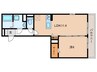 GRAMM御陵A 1LDKの間取り