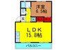 第一林マンション 1LDKの間取り