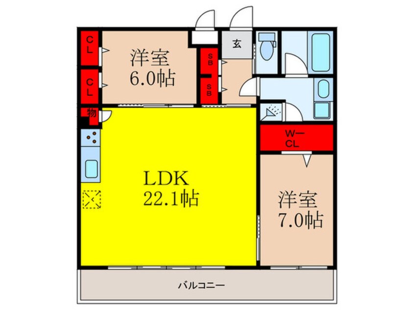 間取図 仮）プレジオ東三国