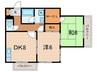 エボニーグローブ 2DKの間取り