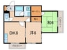 エボニーグローブ 2DKの間取り
