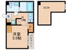 ラシュレ京都西院 1Kの間取り