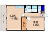 アプロ－ズ 1LDKの間取り