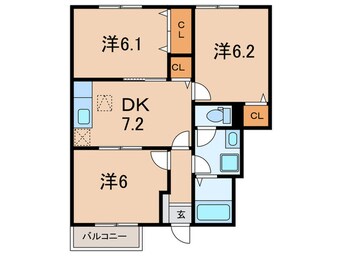 間取図 サンエイトＤ