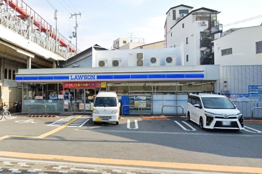 ローソン北田辺四丁目店(コンビニ)まで350m レジデンスコート北田辺