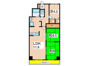 間取図 サニードゥエル宝塚B棟（1014）