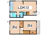 東石切貸家 2LDKの間取り