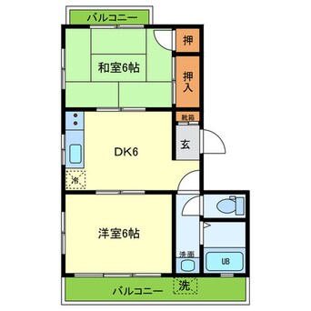 間取図 ﾒｲﾌﾟﾙｺ-ﾄ若草