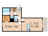 グラシア内畑 1LDKの間取り