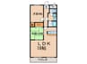 ラポ－ト長谷川 2LDKの間取り