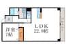ロイヤルハイツ高塚Ⅱ 1LDKの間取り