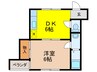 シティハイツ帝塚山 1DKの間取り