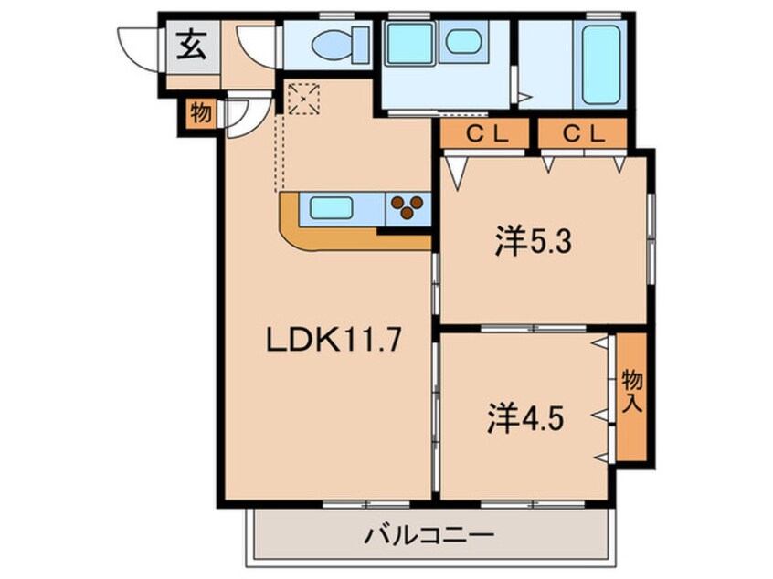 間取図 ヴァンド－ム武庫之荘