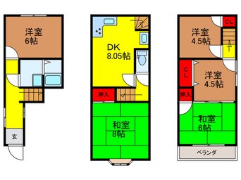 間取図 横小路6丁目　貸家