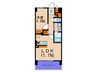 海老江サンライズ 1LDKの間取り