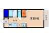 ビーライン平安 1Kの間取り