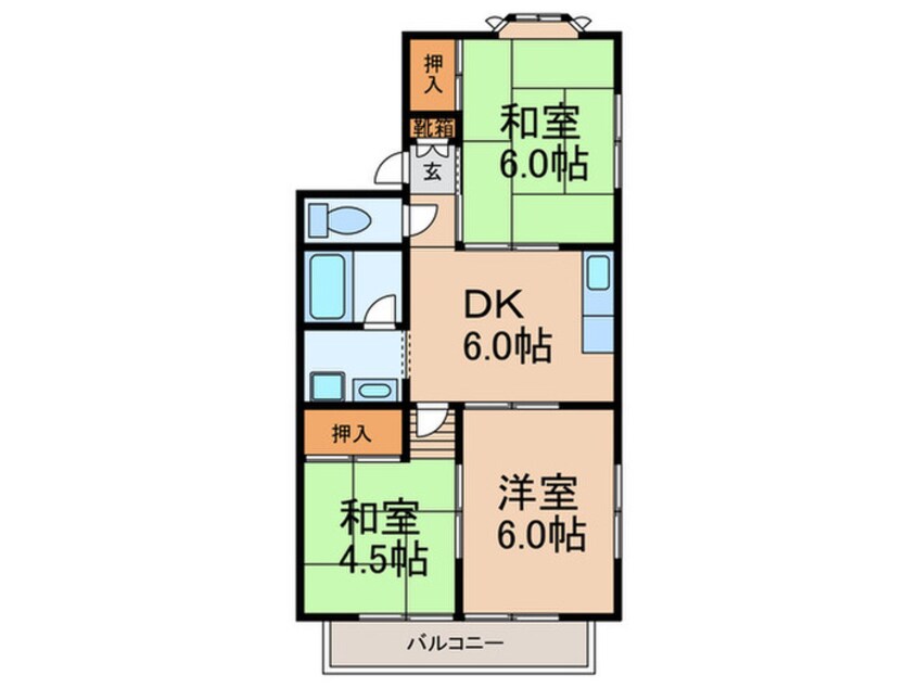 間取図 ネオコーポ西田Ⅱ