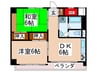 西道頓堀ハイツＣ棟 2DKの間取り