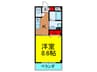 ミ　ピアーチェ 1Kの間取り
