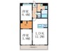 Aries神足 2LDKの間取り