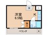 クレージュ桂 1Kの間取り