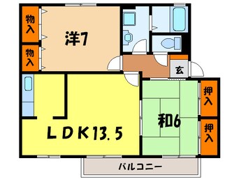 間取図 クレ－ルプラザ立花Ｂ棟