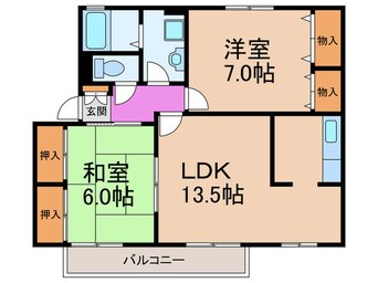 間取図 クレ－ルプラザ立花Ｂ棟