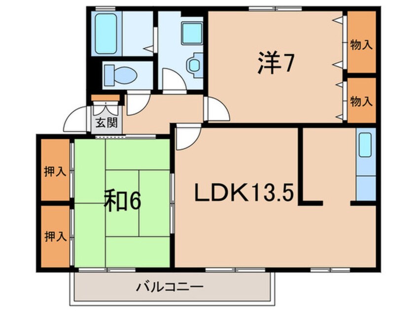 間取図 クレ－ルプラザ立花Ｂ棟