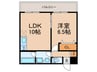 フォレスト 1LDKの間取り