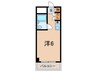 キューブ芦屋（２１２） 1Rの間取り