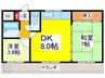 るなまんしょんⅢ 2DKの間取り