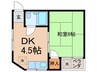 キャッスル駒川 1DKの間取り