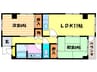 メゾンドール奥文 2LDKの間取り