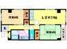 メゾンドール奥文 2LDKの間取り