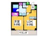 フォレスタ　カササギ 1LDKの間取り