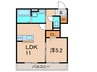 Chrysantheme Court 1LDKの間取り