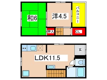 間取図 宝塚市旭町貸家