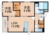 パサログランデ浜寺諏訪森 2LDKの間取り